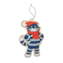 Кристальная ( алмазная) мозаика  " ФРЕЯ" CMF- ALVP- 031 подвеска " Кот Матроскин в шапке" 7 х 11 см