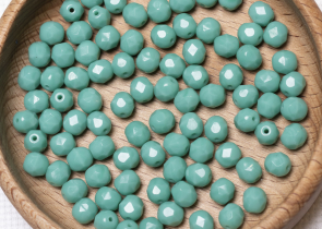 Бусины полированные круглые 6мм 25г (90 штук) 63130 бирюзовый непрозрачный